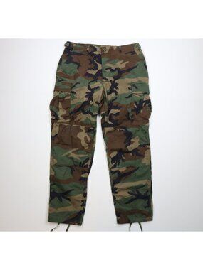Vintage 90s USGI Woodland Camouflage Combat Cargo Pants Mens Size L Regular USA